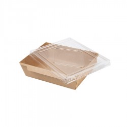 Cajas kraft con tapa transparente CC 900cc