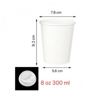 vaso kraft con tapa blanca 8 oz x1unidad