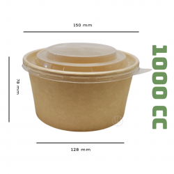 bowl kraft 1000 cc con tapa pp x1unidad
