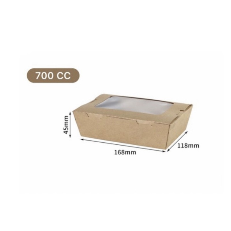 Caja con ventana 700cc x 1 unids