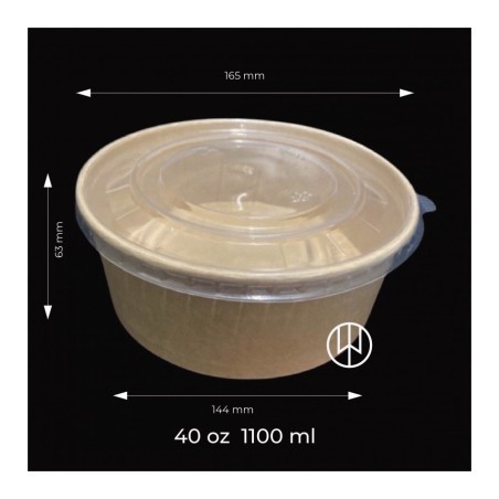 bowl kraft 1100 cc con tapa pp x1unidad