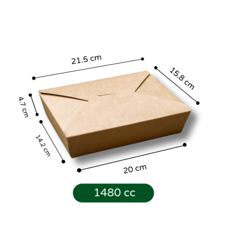 CAJA KRAFT CIERRE CRUZADO 1480 CC 50 unids