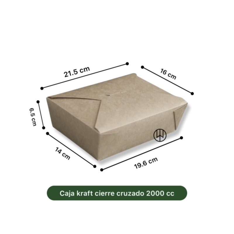 Caja kraft cierre cruzado 2000cc