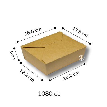 Caja kraft cierre cruzado 1080cc 50 unids.