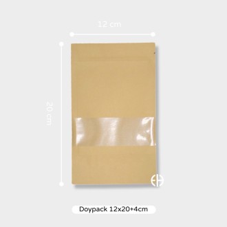 Bolsa doypack con cierre y ventana 12x20+4cm 200 unids