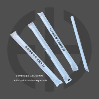 Bombilla pla biodegradable 12x230mm 1000 unids
