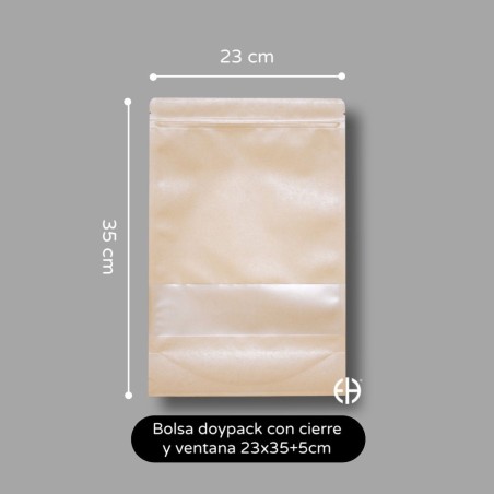 BOLSAS KRAFT DOYPACK 23X35+5CM  100 unidad