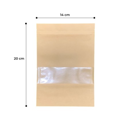 BOLSAS KRAFT DOYPACK 14X20+4CM 100 unids
