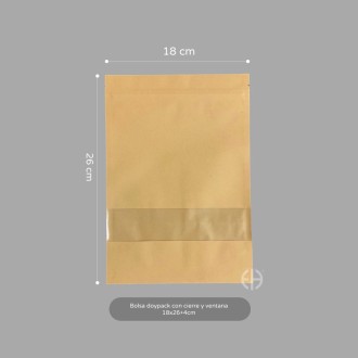 BOLSAS KRAFT DOYPACK 18X26+4CM 100 unids
