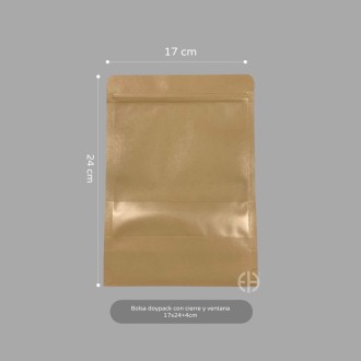 BOLSAS KRAFT DOYPACK 17X24+4CM  100 unids