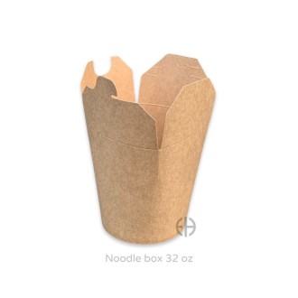 Caja kraft noodle/comidas/papas 32oz 100 unid