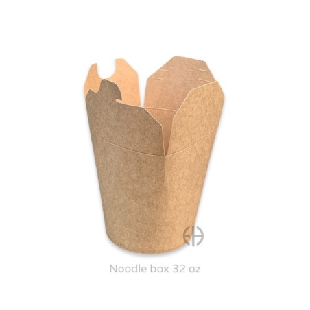 Caja kraft noodle/comidas/papas 32oz 100 unid