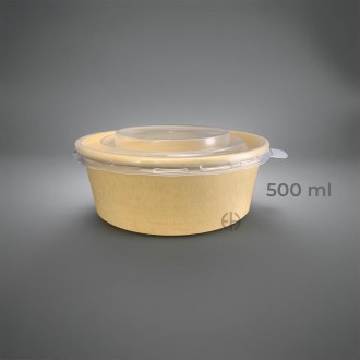 bowl kraft 500 ml con tapa 50 unidad
