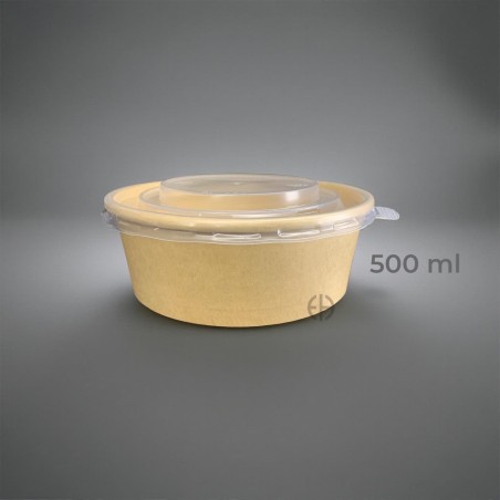 bowl kraft 500 ml con tapa 50 unidad