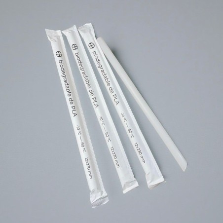 Bombilla pla biodegradable 12x230mm 200 unids