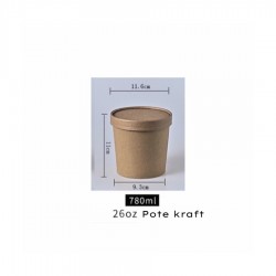 POTE KRAFT 26 OZ CON TAPA CARTÓN x1unidad